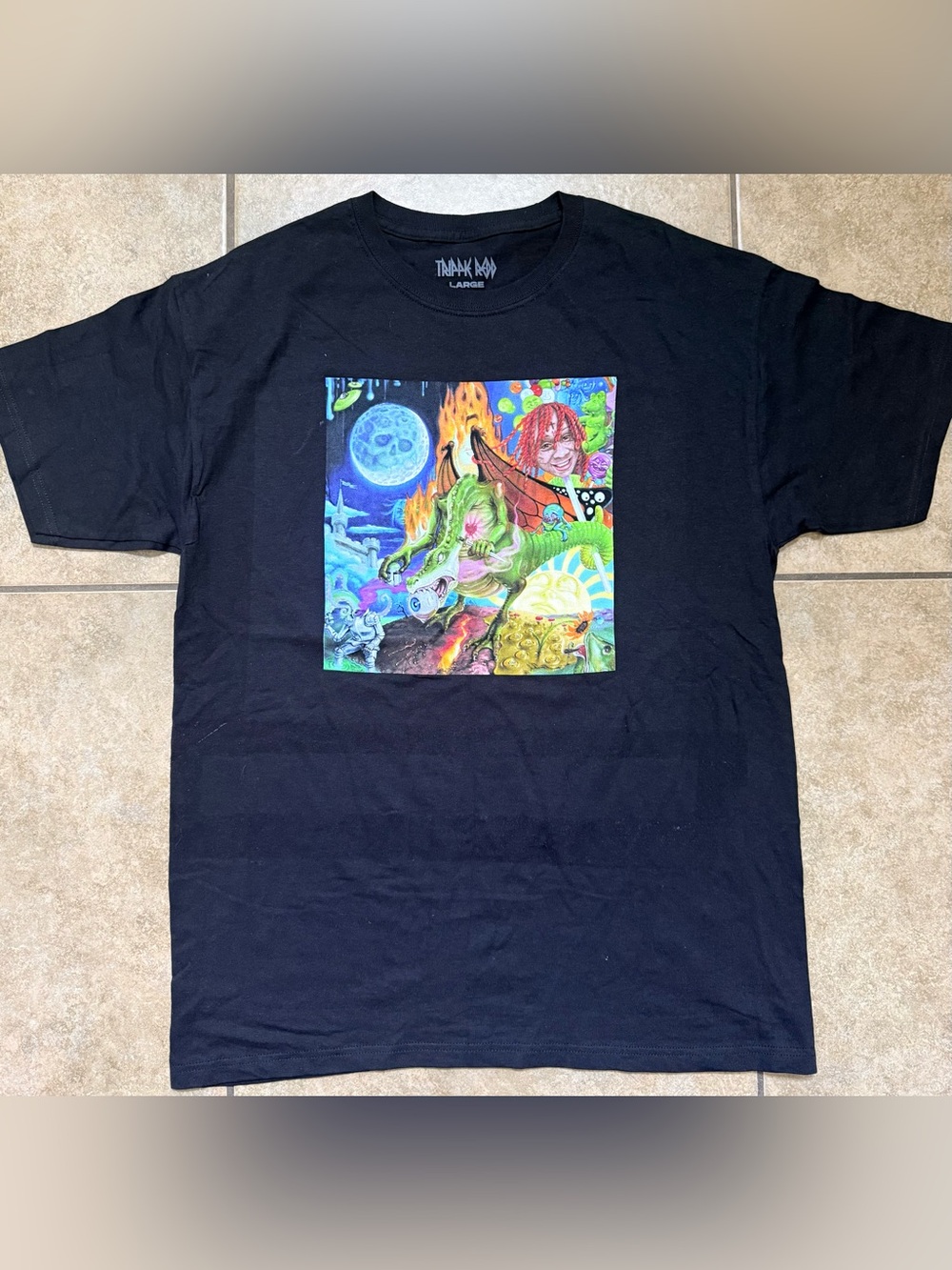 Trippie Redd Shirt New Size Large Black Tee FAST SHIPPING